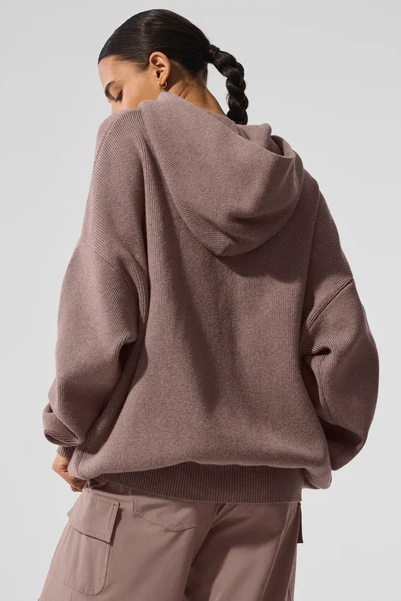 Maglione con cappuccio Scholar - Grigio fungo melange