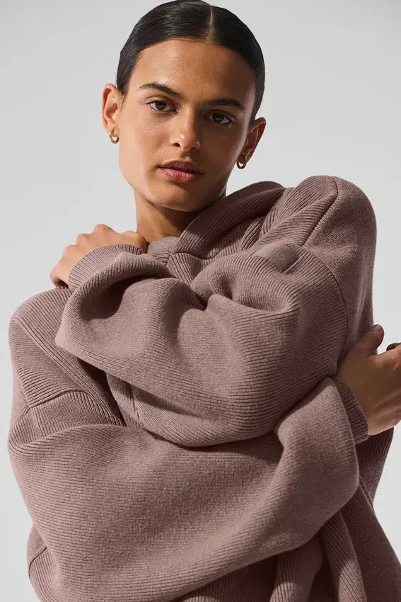 Maglione con cappuccio Scholar - Grigio fungo melange