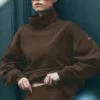 Maglione con collo alto Hazy - Espresso