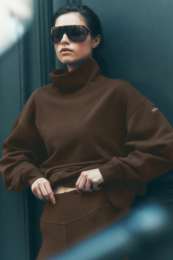 Maglione con collo alto Hazy - Espresso