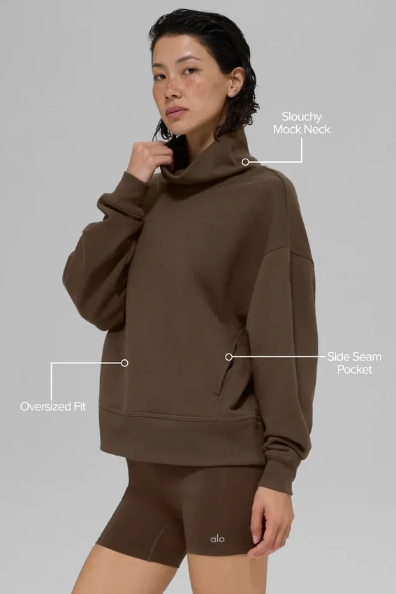 Maglione con collo alto Hazy - Espresso