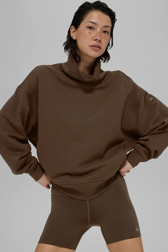 Maglione con collo alto Hazy - Espresso