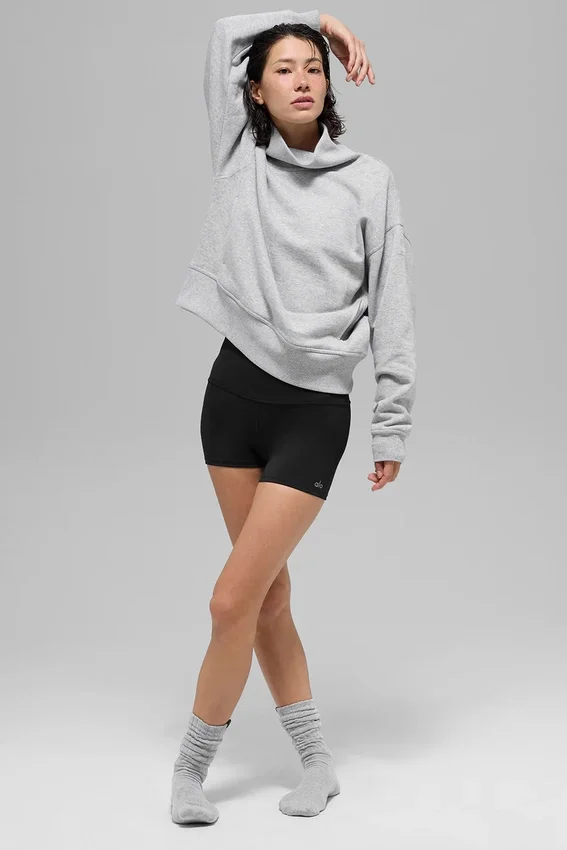 Maglione con collo alto Hazy - Grigio melange sportivo