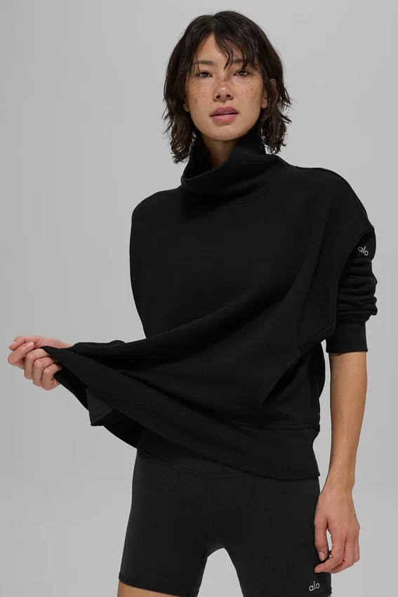 Maglione con collo alto Hazy - Nero