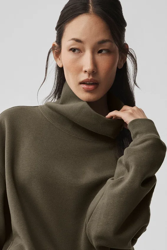 Maglione con collo alto Hazy - Olivo