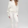 Maglione corto a collo alto New Class in misto lana e cashmere - Avorio
