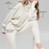 Maglione corto a collo alto New Class in misto lana e cashmere - Avorio
