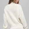 Maglione corto a collo alto New Class in misto lana e cashmere - Avorio