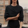 Maglione corto a girocollo Sway - Nero
