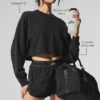 Maglione corto a girocollo Sway - Nero