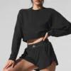 Maglione corto a girocollo Sway - Nero