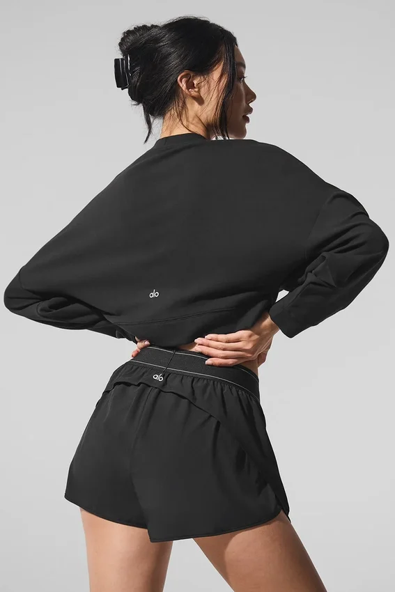 Maglione corto a girocollo Sway - Nero