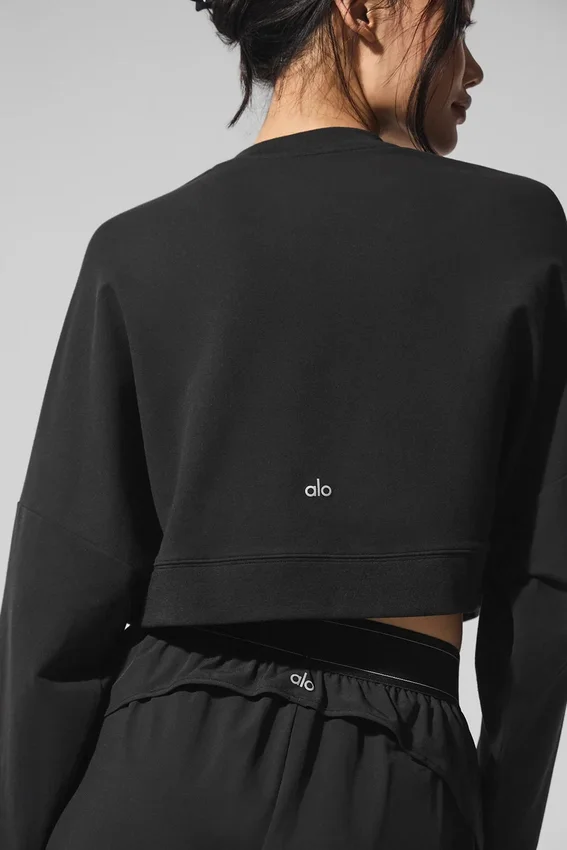 Maglione corto a girocollo Sway - Nero