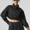 Maglione corto Aerial con zip a 1/4 - Nero