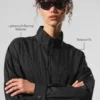 Maglione corto Aerial con zip a 1/4 - Nero