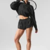 Maglione corto Aerial con zip a 1/4 - Nero