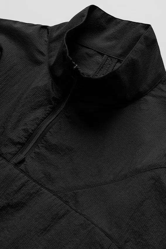 Maglione corto Aerial con zip a 1/4 - Nero