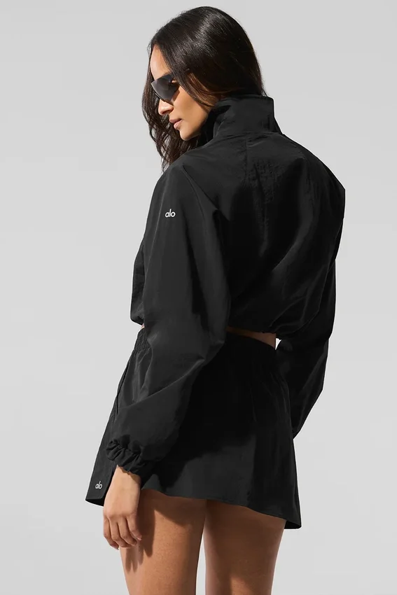 Maglione corto Alumni con zip a 1/4 - Nero