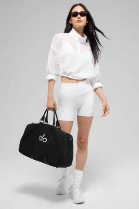 Maglione corto con zip a 1/4 Aerial - Bianco