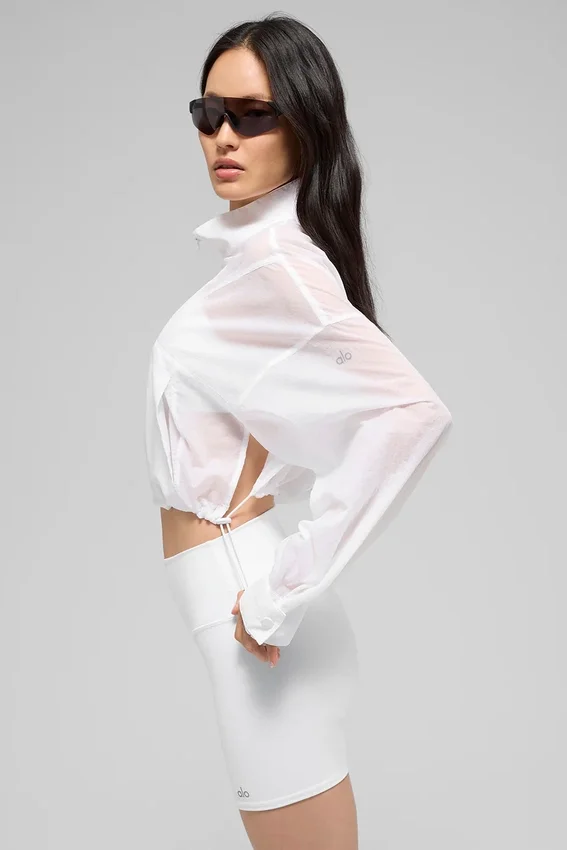 Maglione corto con zip a 1/4 Aerial - Bianco