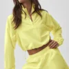 Maglione corto con zip a 1/4 per ex studenti - Sunshine