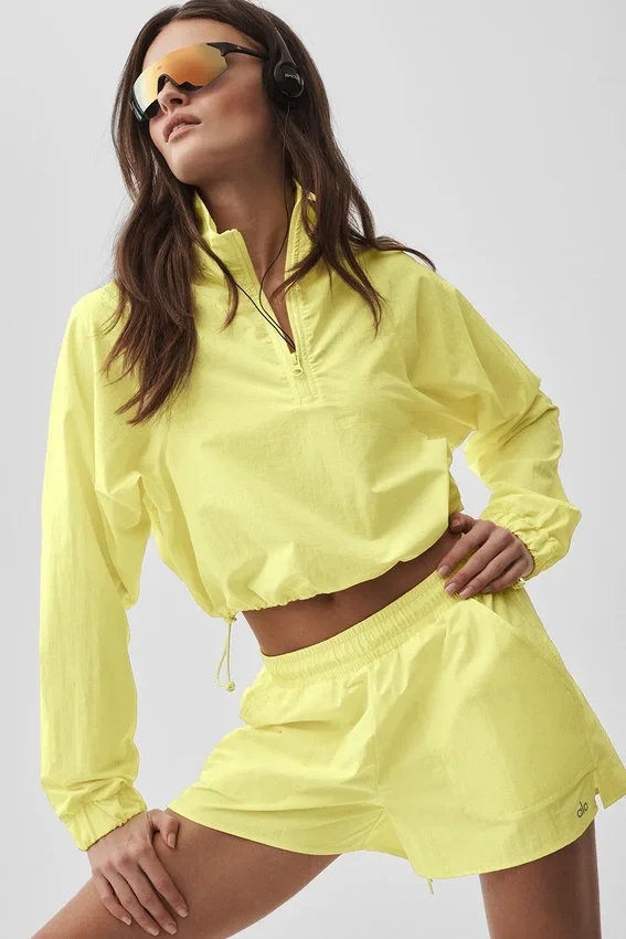 Maglione corto con zip a 1/4 per ex studenti - Sunshine