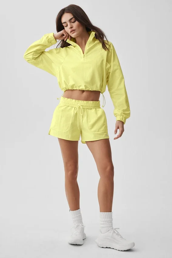 Maglione corto con zip a 1/4 per ex studenti - Sunshine