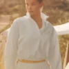 Maglione corto con zip a un quarto Alumni - Avorio
