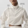 Maglione corto con zip a un quarto Alumni - Avorio