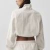 Maglione corto con zip a un quarto Alumni - Avorio