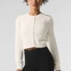 Maglione corto in maglia "Snuggle up" - Avorio