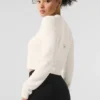 Maglione corto in maglia "Snuggle up" - Avorio