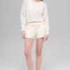 Maglione corto New Class con scollo a V in misto lana e cashmere - Avorio