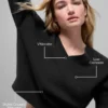 Maglione corto New Class in lana e cashmere con scollo a V - Nero
