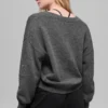 Maglione corto New Class in misto lana e cashmere con scollo a V - Grigio platino
