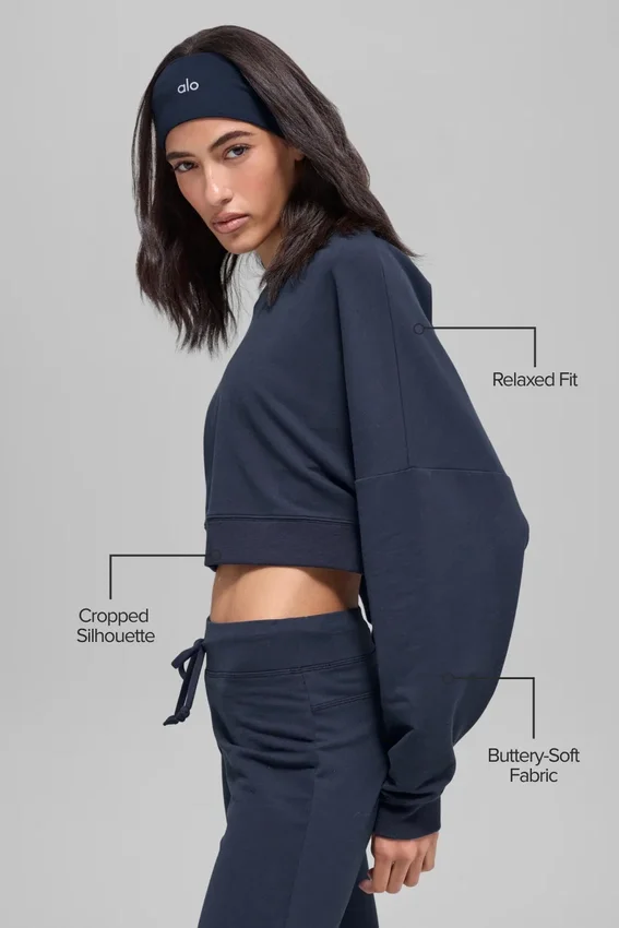 Maglione corto Sway a girocollo - Blu navy