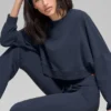 Maglione corto Sway a girocollo - Blu navy