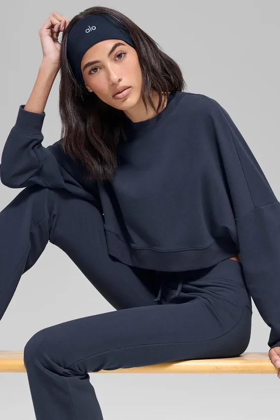 Maglione corto Sway a girocollo - Blu navy