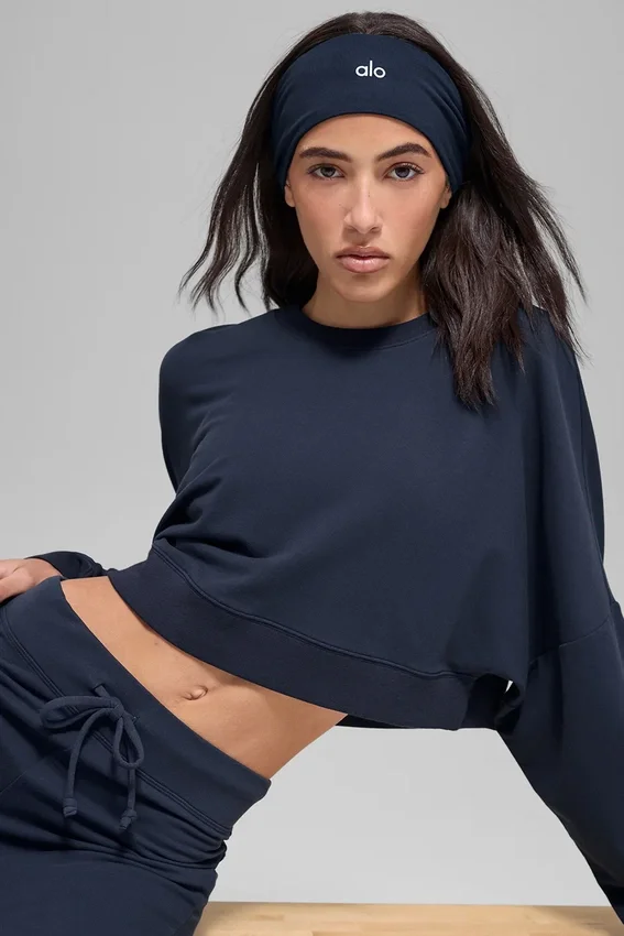 Maglione corto Sway a girocollo - Blu navy