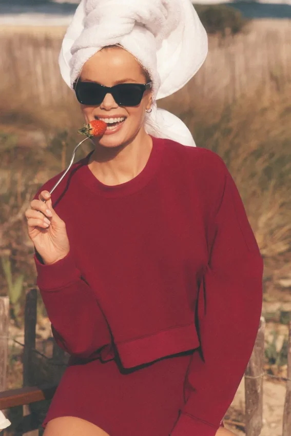 Maglione corto Sway a girocollo - Rosso Summer Romance