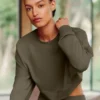 Maglione corto Sway a girocollo - Verde oliva