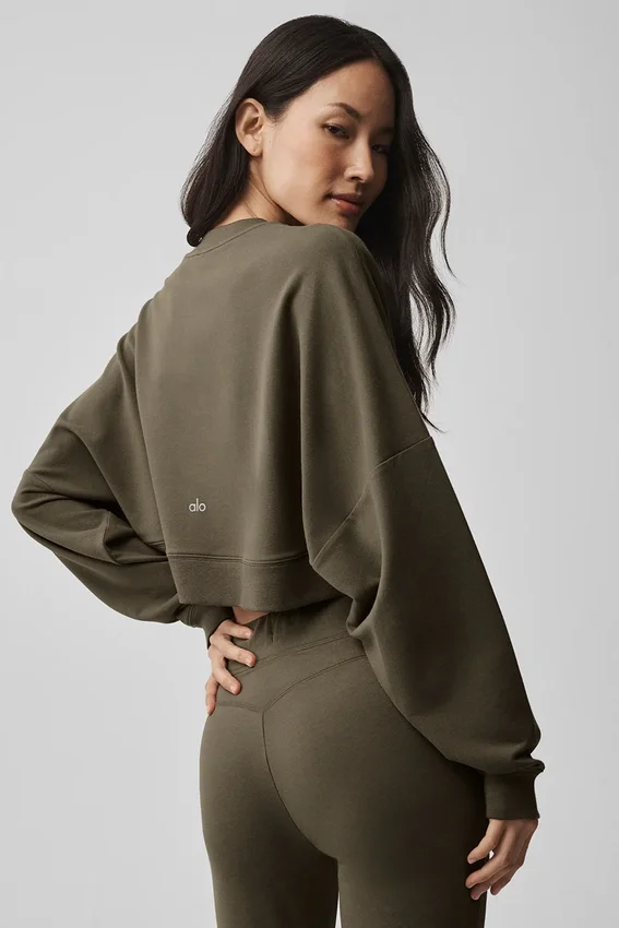 Maglione corto Sway a girocollo - Verde oliva