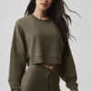 Maglione corto Sway a girocollo - Verde oliva