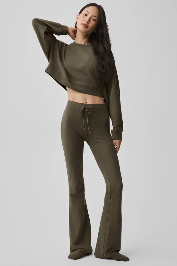 Maglione corto Sway a girocollo - Verde oliva