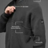 Maglione Domain Shift a maglia a coste con zip a 1/4 - Antracite