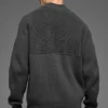 Maglione Domain Shift a maglia a coste con zip a 1/4 - Antracite