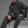 Maglione Domain Shift a maglia a coste con zip a 1/4 - Antracite