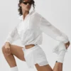 Maglione Go Time con zip a 1/4 - Bianco