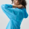 Maglione Go Time con zip a 1/4 - Blu azzurro