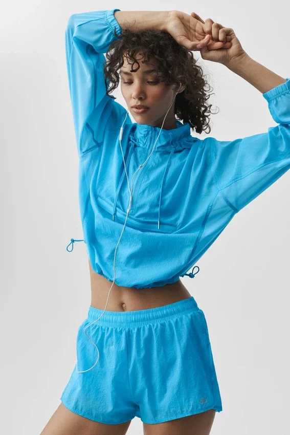 Maglione Go Time con zip a 1/4 - Blu azzurro